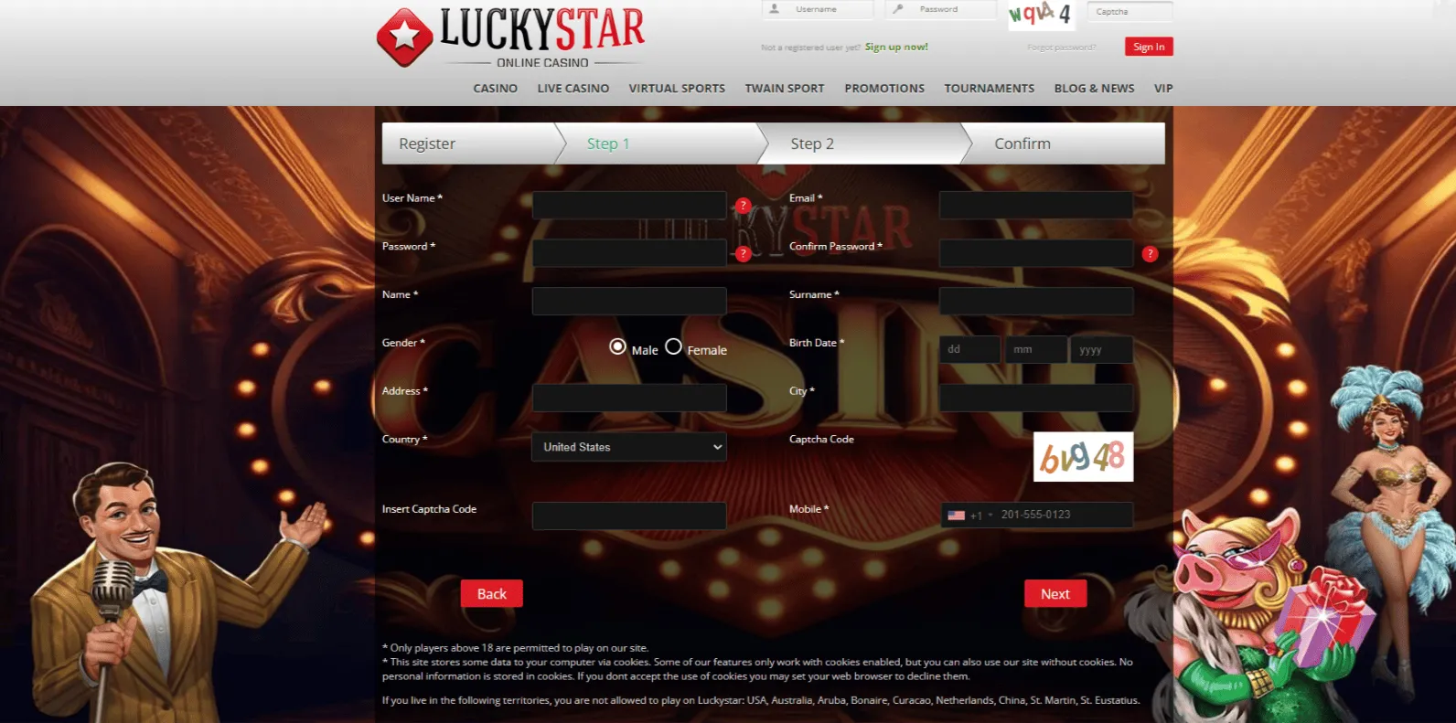 Lucky Star Casino login